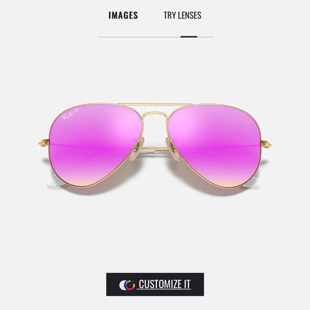 Ray-Ban Pink Aviator Flash Lens Sunglasses